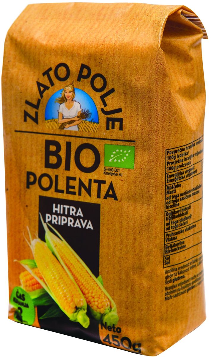 Zito Natura Bio Крупа кукурузная полента органическая, 450 г3400104 Zito Natura Bio Крупа кукурузная полента органическая, 450 г3400104Полента – это мелкая органически произведенная кукурузная крупа, идеально подходящая для приготовления диетических блюд или блюд для детей. Кроме того, она создаст атмосферу традиционной домашней кухни, так как из нее легко и просто готовить полезные и вкусные блюда.Органические продукты Natura имеют маркировку в соответствии с законодательством и европейскую экологическую маркировку сертифицированных органических продуктов питания, так как при их производстве не используются удобрения и распылители, запрещенные в органическом производстве и обработке. Органические продукты произведены под контролем SI - EKO - 001.Органические продукты Natura производятся в регионах, где природа пока еще живет своей жизнью. Они попадают на полки магазинов и на столы людей, выбирающих здоровое питание, в той же форме, в которой их создала природа: натуральными, питательными и здоровыми. Разнообразные натуральные зерна и семена обладают всеми свойствами злаков, полностью сохраняя, таким образом, свои полезные качества.