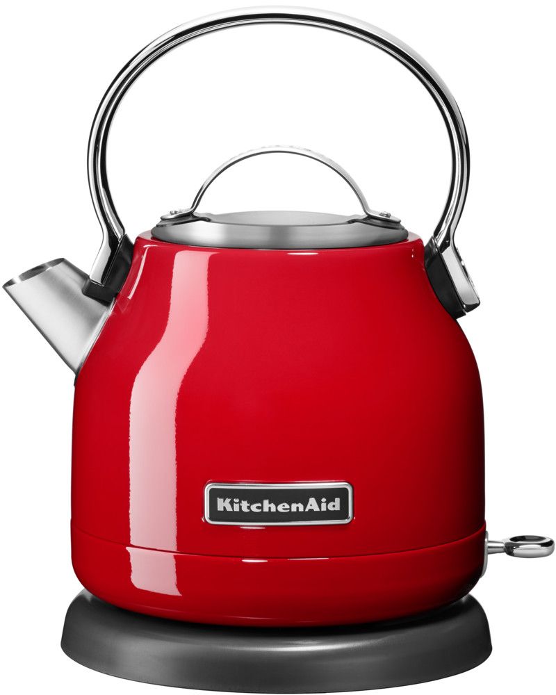 KitchenAid 5KEK1222EER, Red чайник электрический5KEK1222EER KitchenAid 5KEK1222EER, Red чайник электрический5KEK1222EERЭлектрический чайник KitchenAid 5KEK1222EER объемом 1,25 л. - это стильная вещь, необходимая для идеальной чайной церемонии. Новый чайник удачно сочетает в себе ностальгическое очарование наплитных чайников, яркие фирменные расцветки и дает возможность насладиться всеми преимуществами электрического нагрева. - Быстро кипятит воду благодаря эффективному нагревательному элементу - Автоматически отключается и имеет защиту от включения без воды - На внутренней стенке чайника нанесена мерная шкала. - Широкое отверстие для наполнения водой. - Носик, предотвращающий стекание капель и брызги. - Съемный фильтр от накипи, для идеально чистой воды. - Удобная алюминиевая ручка с гладкой поверхностью и алюминиевая крышечка. - Оригинальная кнопка включения/выключения с диодной подсветкой делает управление чайником невероятно простым и комфортным. - Прочный корпус из нержавеющей стали порыт стекловидной эмалью, стойкой к сколам и царапинам. - Поворотная база на 360о с нишей для хранения шнура - Стильный, компактный дизайн идеален даже для небольшой кухни.