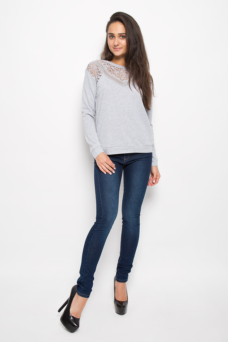 Свитшот женский Sela Casual, цвет: серый меланж. St-313/1062-6313. Размер S (44)St-313/1062-6313 Свитшот женский Sela Casual, цвет: серый меланж. St-313/1062-6313. Размер S (44)St-313/1062-6313Стильный женский свитшот Sela Casual, изготовленный из высококачественного полиэстера и хлопка, мягкий и приятный на ощупь, не сковывает движений и обеспечивает наибольший комфорт.Модель с круглым вырезом горловины и длинными рукавами дополнена спереди кружевной вставкой. Этот свитшот - настоящее воплощение комфорта, он послужит отличным дополнением к вашему гардеробу. В нем вы будете чувствовать себя уютно и комфортно.