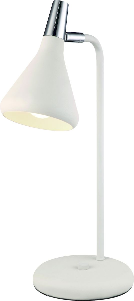 Светильник настольный Arte Lamp Ciclone. A9154LT-1WHA9154LT-1WH Светильник настольный Arte Lamp Ciclone. A9154LT-1WHA9154LT-1WHСветильник Arte Lamp Ciclone поможет создать в вашем доме атмосферу уюта и комфорта. Благодаря высококачественным материалам он практичен в использовании и отлично работает на протяжении долгого периода времени. Цоколь Е14, 1 шт, 40 Ватт. Высота светильника: 430 см. Поворотный плафон. Ножка не гнется.