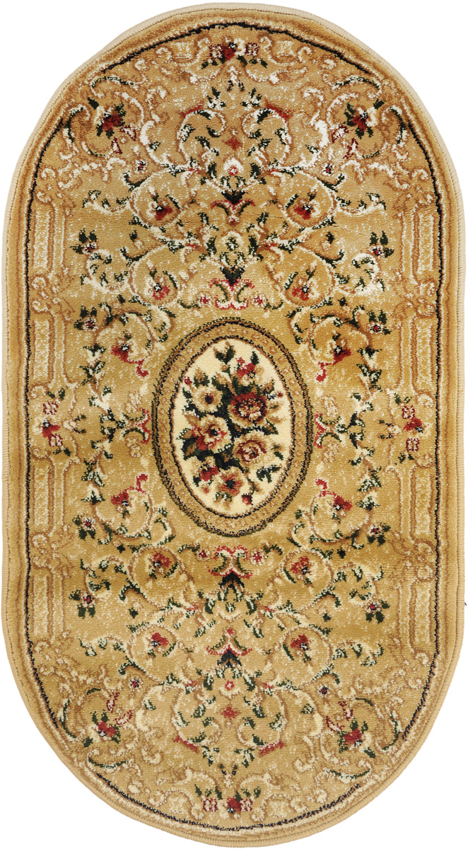 Ковер Kamalak Tekstil, овальный, 60 x 110 см. УК-0259УК-0259 Ковер Kamalak Tekstil, овальный, 60 x 110 см. УК-0259УК-0259Ковер Kamalak Tekstil изготовлен из прочного синтетического материала heat-set, улучшенного варианта полипропилена (эта нить получается в результате его дополнительной обработки). Полипропилен износостоек, нетоксичен, не впитывает влагу, не провоцирует аллергию. Структура волокна в полипропиленовых коврах гладкая, поэтому грязь не будет въедаться и скапливаться на ворсе. Практичный и износоустойчивый ворс не истирается и не накапливает статическое электричество. Ковер обладает хорошими показателями теплостойкости и шумоизоляции. Оригинальный рисунок позволит гармонично оформить интерьер комнаты, гостиной или прихожей. За счет невысокого ворса ковер легко чистить. При надлежащем уходе синтетический ковер прослужит долго, не утратив ни яркости узора, ни блеска ворса, ни упругости. Самый простой способ избавить изделие от грязи - пропылесосить его с обеих сторон (лицевой и изнаночной). Влажная уборка с применением шампуней и моющих средств не противопоказана. Хранить рекомендуется в свернутом рулоном виде.