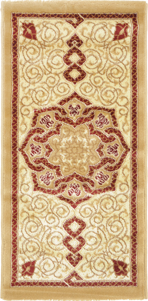 Ковер Kamalak Tekstil, прямоугольный, 50 x 100 см. УК-0455УК-0455 Ковер Kamalak Tekstil, прямоугольный, 50 x 100 см. УК-0455УК-0455Ковер Kamalak Tekstil изготовлен из прочного синтетического материала heat-set, улучшенного варианта полипропилена (эта нить получается в результате его дополнительной обработки). Полипропилен износостоек, нетоксичен, не впитывает влагу, не провоцирует аллергию. Структура волокна в полипропиленовых коврах гладкая, поэтому грязь не будет въедаться и скапливаться на ворсе. Практичный и износоустойчивый ворс не истирается и не накапливает статическое электричество. Ковер обладает хорошими показателями теплостойкости и шумоизоляции. Оригинальный рисунок позволит гармонично оформить интерьер комнаты, гостиной или прихожей. За счет невысокого ворса ковер легко чистить. При надлежащем уходе синтетический ковер прослужит долго, не утратив ни яркости узора, ни блеска ворса, ни упругости. Самый простой способ избавить изделие от грязи - пропылесосить его с обеих сторон (лицевой и изнаночной). Влажная уборка с применением шампуней и моющих средств не противопоказана. Хранить рекомендуется в свернутом рулоном виде.