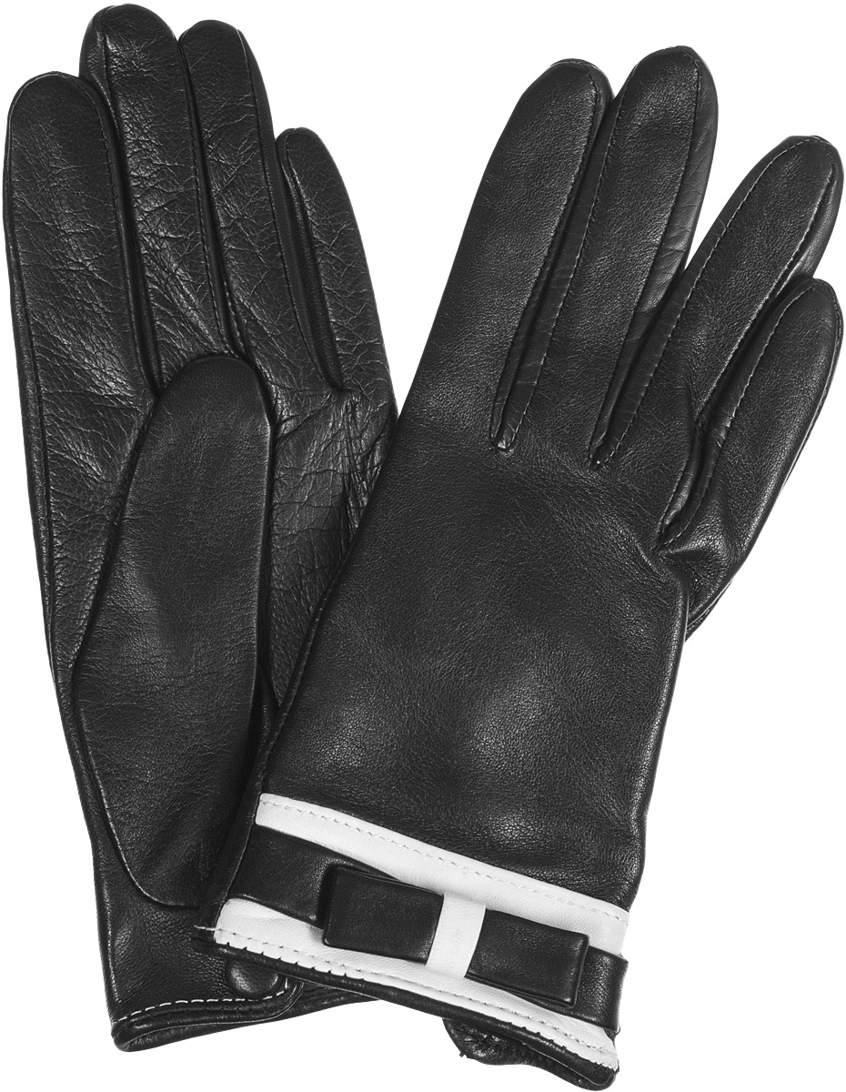 Перчатки женские Eleganzza, цвет: черный, белый. IS288. Размер 6