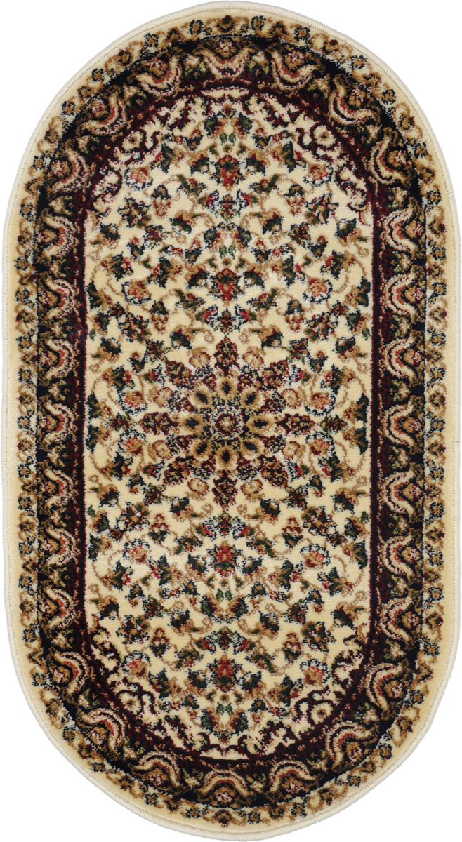 Ковер Kamalak Tekstil, овальный, 60 x 110 см. УК-0355УК-0355 Ковер Kamalak Tekstil, овальный, 60 x 110 см. УК-0355УК-0355Ковер Kamalak Tekstil изготовлен из прочного синтетического материала heat-set, улучшенного варианта полипропилена (эта нить получается в результате его дополнительной обработки). Полипропилен износостоек, нетоксичен, не впитывает влагу, не провоцирует аллергию. Структура волокна в полипропиленовых коврах гладкая, поэтому грязь не будет въедаться и скапливаться на ворсе. Практичный и износоустойчивый ворс не истирается и не накапливает статическое электричество. Ковер обладает хорошими показателями теплостойкости и шумоизоляции. Оригинальный рисунок позволит гармонично оформить интерьер комнаты, гостиной или прихожей. За счет невысокого ворса ковер легко чистить. При надлежащем уходе синтетический ковер прослужит долго, не утратив ни яркости узора, ни блеска ворса, ни упругости. Самый простой способ избавить изделие от грязи - пропылесосить его с обеих сторон (лицевой и изнаночной). Влажная уборка с применением шампуней и моющих средств не противопоказана. Хранить рекомендуется в свернутом рулоном виде.