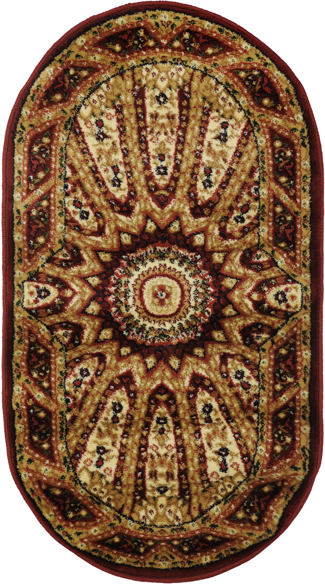 Ковер Kamalak Tekstil, овальный, 60 x 110 см. УК-0247УК-0247 Ковер Kamalak Tekstil, овальный, 60 x 110 см. УК-0247УК-0247Ковер Kamalak Tekstil изготовлен из прочного синтетического материала heat-set, улучшенного варианта полипропилена (эта нить получается в результате его дополнительной обработки). Полипропилен износостоек, нетоксичен, не впитывает влагу, не провоцирует аллергию. Структура волокна в полипропиленовых коврах гладкая, поэтому грязь не будет въедаться и скапливаться на ворсе. Практичный и износоустойчивый ворс не истирается и не накапливает статическое электричество. Ковер обладает хорошими показателями теплостойкости и шумоизоляции. Оригинальный рисунок позволит гармонично оформить интерьер комнаты, гостиной или прихожей. За счет невысокого ворса ковер легко чистить. При надлежащем уходе синтетический ковер прослужит долго, не утратив ни яркости узора, ни блеска ворса, ни упругости. Самый простой способ избавить изделие от грязи - пропылесосить его с обеих сторон (лицевой и изнаночной). Влажная уборка с применением шампуней и моющих средств не противопоказана. Хранить рекомендуется в свернутом рулоном виде.