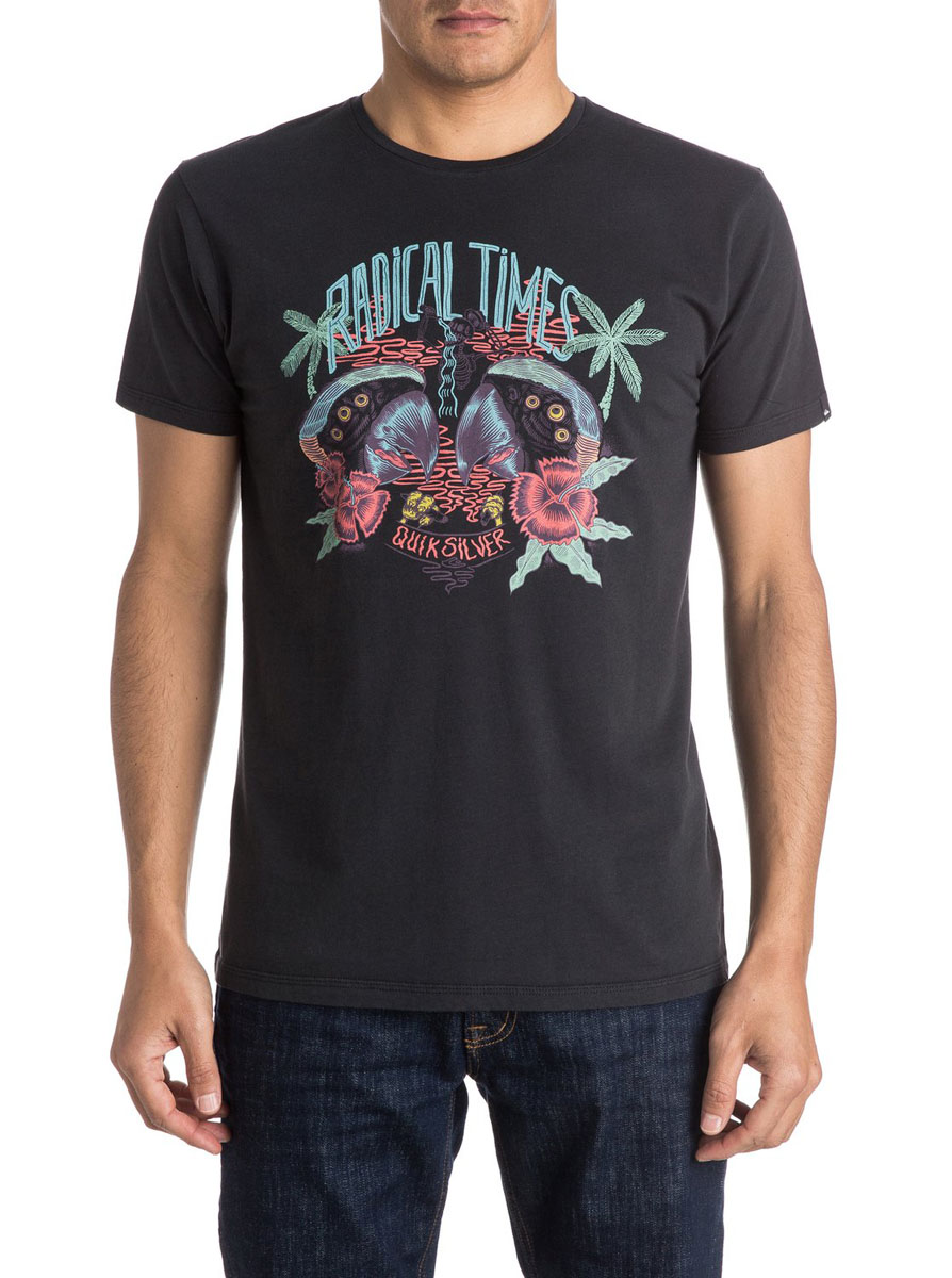 Футболка мужская Quiksilver Garmdyetepsperr M Tees Kta0, цвет: черный. EQYZT03942. Размер L (52)EQYZT03942-KTA0 Футболка мужская Quiksilver Garmdyetepsperr M Tees Kta0, цвет: черный. EQYZT03942. Размер L (52)EQYZT03942-KTA0Стильная мужская футболка Quiksilver Garmdyetepsperr M Tees Kta0 выполнена из натурального хлопка. Модель с круглым вырезом горловины и короткими рукавами оформлена оригинальным принтом.