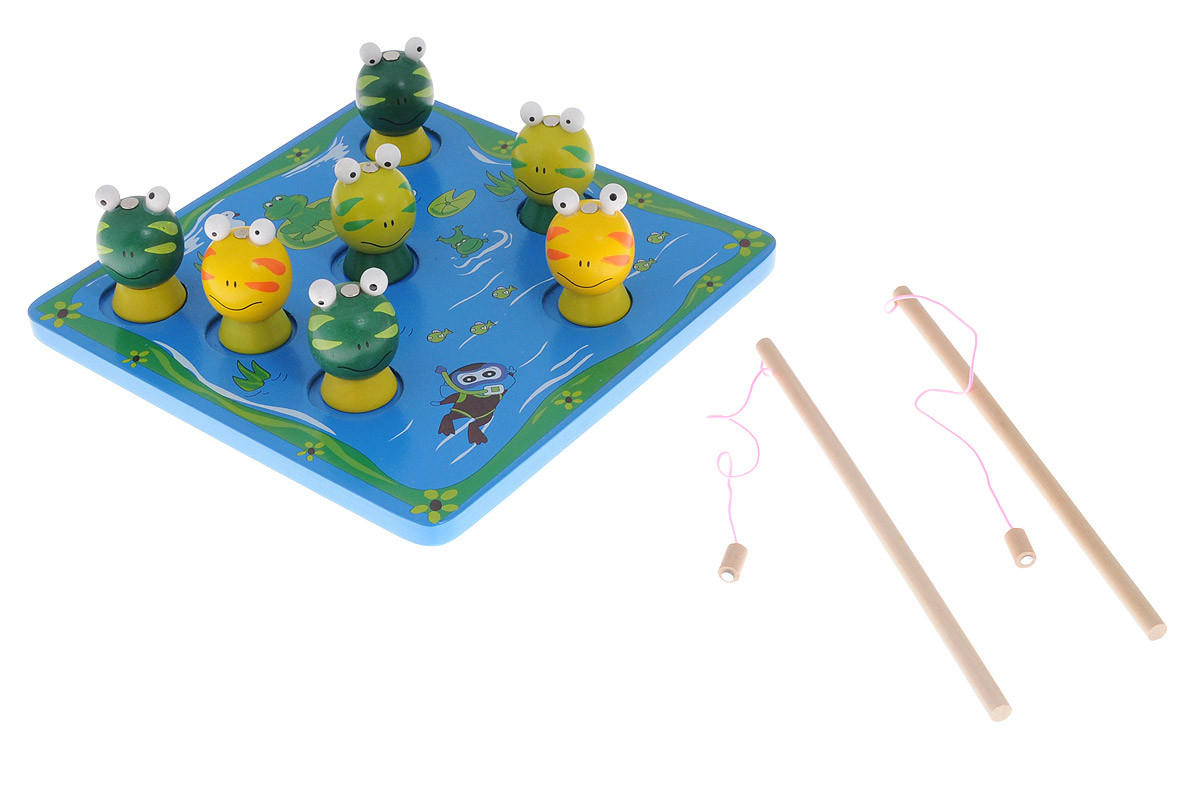 Развивающие деревянные игрушки Настольная игра Поймай лягушку