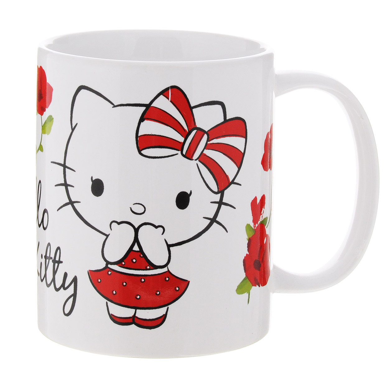 Hello Kitty Кружка детская 330 мл46205 Hello Kitty Кружка детская 330 мл46205Детская кружка Disney Hello Kitty с любимым героем станет отличным подарком для вашего ребенка. Она выполнена из керамики и оформлена изображением симпатичной кошечки Китти.Кружка дополнена удобной ручкой. Такой подарок станет не только приятным, но и практичным сувениром: кружка будет незаменимым атрибутом чаепития, а оригинальное оформление кружки добавит ярких эмоций и хорошего настроения.Можно использовать в СВЧ-печи и посудомоечной машине.