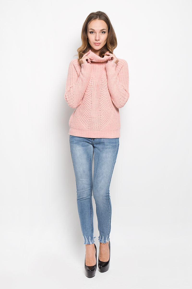 Свитер женский Glamorous, цвет: нежно-персиковый. HS0073. Размер S (44)HS0073_LIGHT ROSE Свитер женский Glamorous, цвет: нежно-персиковый. HS0073. Размер S (44)HS0073_LIGHT ROSEЖенский вязаный свитер Glamorous, выполненный из полиэстера с добавлением акрила, необычайно мягкий и приятный на ощупь, не сковывает движения, обеспечивая наибольший комфорт. Свитер с высоким воротником-гольф и длиннымирукавами-реглан идеально гармонирует с любыми предметами одежды и будет уместен и на отдых, и на работу. Низ и манжеты изделия связаны резинкой. Оформлена модель крупной вязкой.Мягкий и уютный свитер станет любимым элементом вашего гардероба.