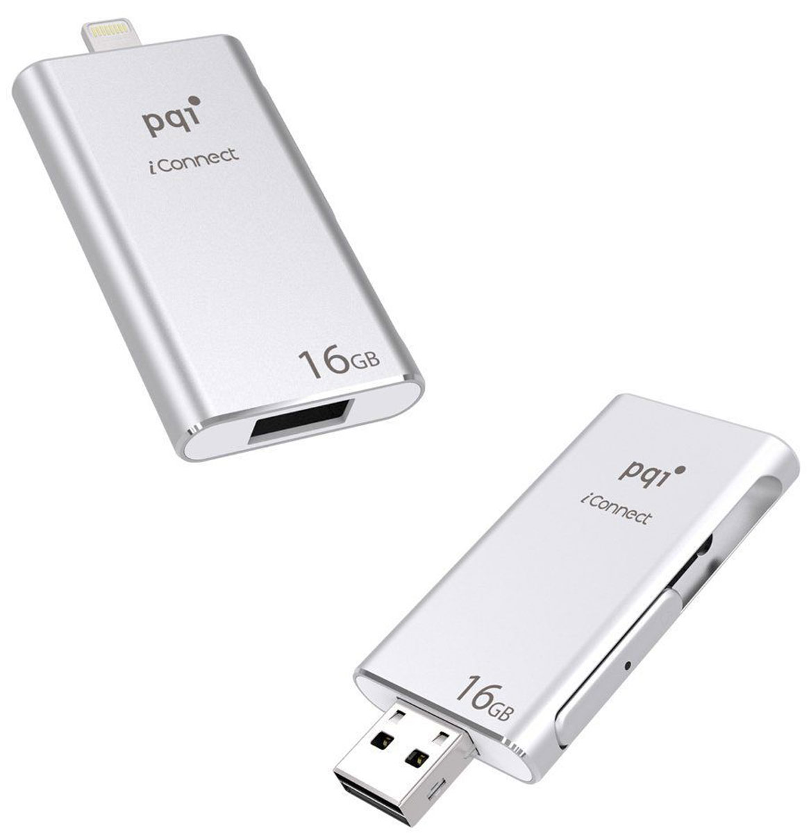 PQI iConnect 16GB, Silver флеш-накопитель6I01-016GR1001 PQI iConnect 16GB, Silver флеш-накопитель6I01-016GR1001Нет места в памяти? Вам нужно что-то сохранить, а удалять ничего не хочется? PQI iConnect поможет вам быстро освободить вашу память, организовать и сохранить новые файлы. Доступ к Интернету, Wi-Fi, облачному хранилищу не требуется. Просто подключите PQI iConnect, чтобы освободить память вашего iPhone, iPad или iPod. С моделями PQI iConnect проблемы, связанные с нехваткой памяти, останутся в далеком прошлом.PQI iConnectпозволит надежно хранить адресную книгу, и вам не придется беспокоиться о случайной потере контактов. Просто подключите iConnect и сохраните архивную копию контактов, хранящихся на вашем телефоне. В случае утери контактов или при смене телефона вы сможете легко восстановить контакты с диска iConnect.Просто подключите PQI iConnect и немедленно получите все необходимое для работы с файлами музыки и видео. Просматривайте файлы, сохраненные на диске iConnect с iPhone, iPad или iPod, и запускайте воспроизведение любых типов музыки и видео непосредственно с диска.PQI iConnect позволит делиться файлами, хранящимися на iPhone, iPad, iPod или компьютере. Этот флэш-диск с сертифицированным двойным интерфейсом USB 3.0/Lightning от Apple обеспечит удобный доступ и обмен файлами между устройством и компьютером.PQI iConnect обеспечит высокоскоростную двустороннюю передачу данных с 10-кратным увеличением скорости - вы сможете легко передавать фото, видео и аудиофайлы с айфона или айпэда на iConnect либо с диска iConnect на ваш айпэд или айфон.iConnect позволяет зашифровать и заблокировать один или несколько файлов с помощью одного пароля шифрования для обеспечения надежной защиты данных. Это не только позволяет защитить данные, хранящиеся на iConnect, но и ускоряет обмен данными с накопителем.iConnect позволяет осуществлять сжатие одного или одновременно нескольких файлов. Сжатие и резервная архивация файлов обеспечивает дополнительное свободное место для сохранения большего объема данных на накопителе iConnect.