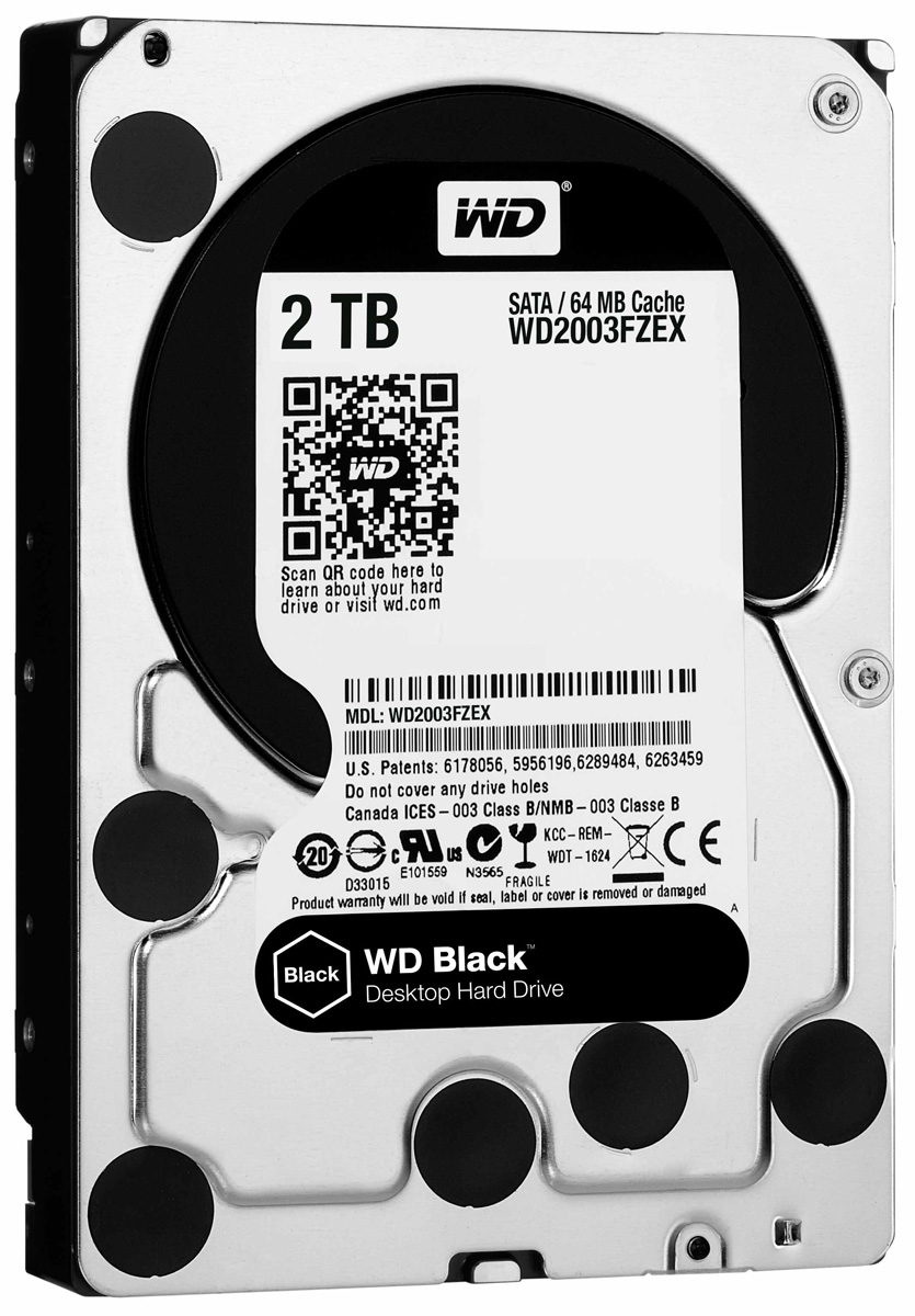 WD Black 2TB внутренний жесткий диск (WD2003FZEX)WD2003FZEX WD Black 2TB внутренний жесткий диск (WD2003FZEX)WD2003FZEXНакопители WD Black предназначены для настольных ПК и рассчитаны на опытных пользователей, которым нужно высокое быстродействие. Накопители WD Black станут незаменимыми помощниками для каждого творческого человека - фотографа, режиссера видеомонтажа, художника компьютерной графики или пользователя, желающего создать собственную систему. Благодаря беспрецедентному быстродействию они прекрасно подходят для хранения больших мультимедийных файлов (фотоснимков, видео или приложений). Эти жесткие диски специально для ресурсоемких задач и превосходно подходят для игр. Они такие емкие, что на них с легкостью поместится вся игровая библиотека и даже останется место для ее пополнения. Этот накопитель обеспечит вашему игровому ПК достаточно емкости для загрузки дополнительного игрового контента и максимальное быстродействие за счет твердотельного компонента, так что у вас еще не скоро возникнет потребность в его модернизации. На каждый диск WD Black предоставляется 5-летняя ограниченная гарантия с лучшими в отрасли условиями. По сравнению с другими жесткими дисками накопители WD Black проходят более тщательные и строгие внутренние испытания в течение более длительного периода времени.Поскольку в накопителе WD Black применяется двухъядерный процессор, его вычислительная мощность вдвое больше, чем у моделей со стандартным одноядерным процессором. Это обеспечивает максимальное быстродействие, что особенно важно при загрузке игр и больших мультимедийных файлов.Буфер HDD: 64 МбМаксимальные перегрузки: 30G длительностью 2 мс при работе (чтение), 65G длительностью 2 мс при чтении/записи; 350G длительностью 2 мс в выключенном состоянии