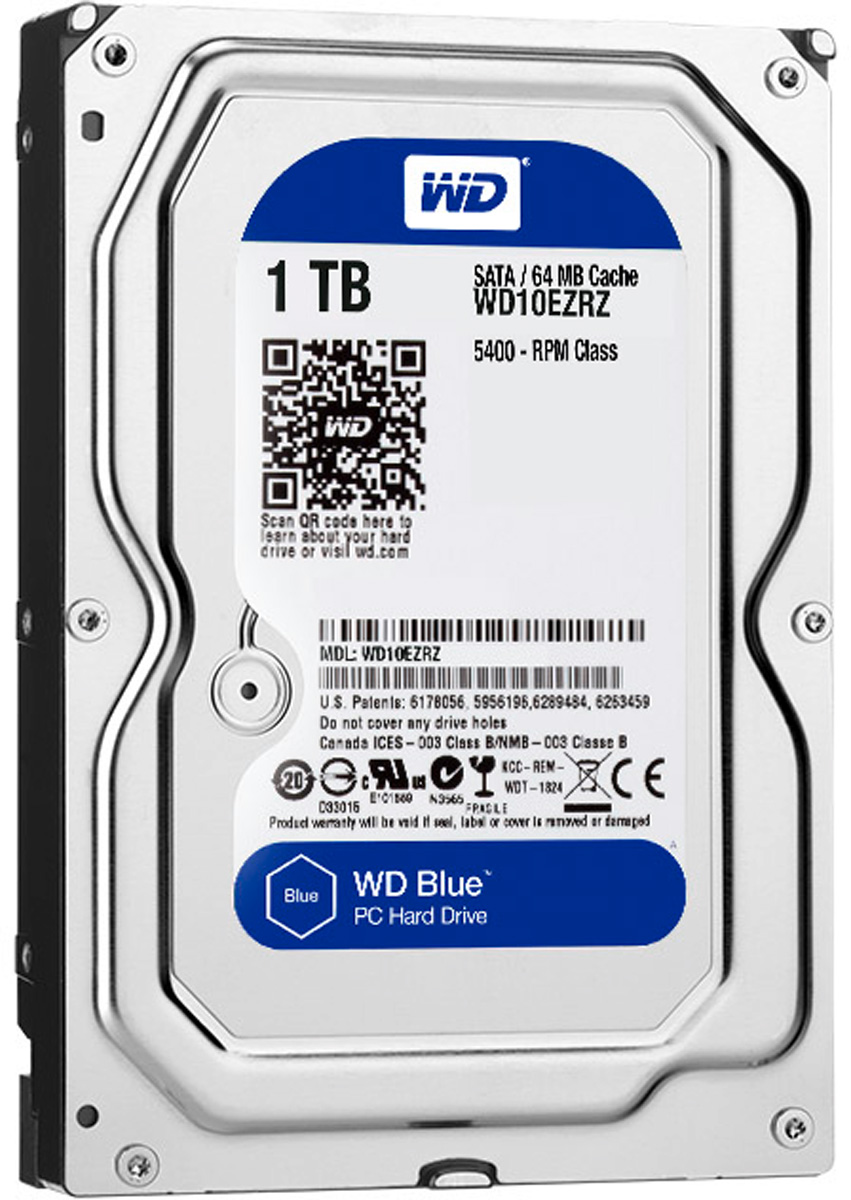 WD Blue 1TB внутренний жесткий диск (WD10EZRZ)WD10EZRZ WD Blue 1TB внутренний жесткий диск (WD10EZRZ)WD10EZRZУвеличьте емкость ПК с помощью накопителей WD Blue, разработанных специально для настольных и моноблочных ПК. Линейка накопителей WD Blue позволяет увеличить объем хранения данных до 6 ТБ. Доступная для загрузки бесплатная программа Acronis True Image WD Edition позволяет клонировать диски, а также создавать резервные копии операционной системы, приложений, настроек и всех данных.Каждый накопитель WD Blue проектируется, тестируется и производится на совесть. Кроме того, на все накопители этой линейки предоставляется двухгодичная гарантия.Технология бесконтактного считывания NoTouch обеспечивает безопасное расположение записывающей головки относительно поверхности накопителя для защиты данных. Данная модель также оснащена функцией IntelliSeek. Она вычисляет оптимальное время поиска, что помогает уменьшить уровень энергопотребления, шума и вибрации.