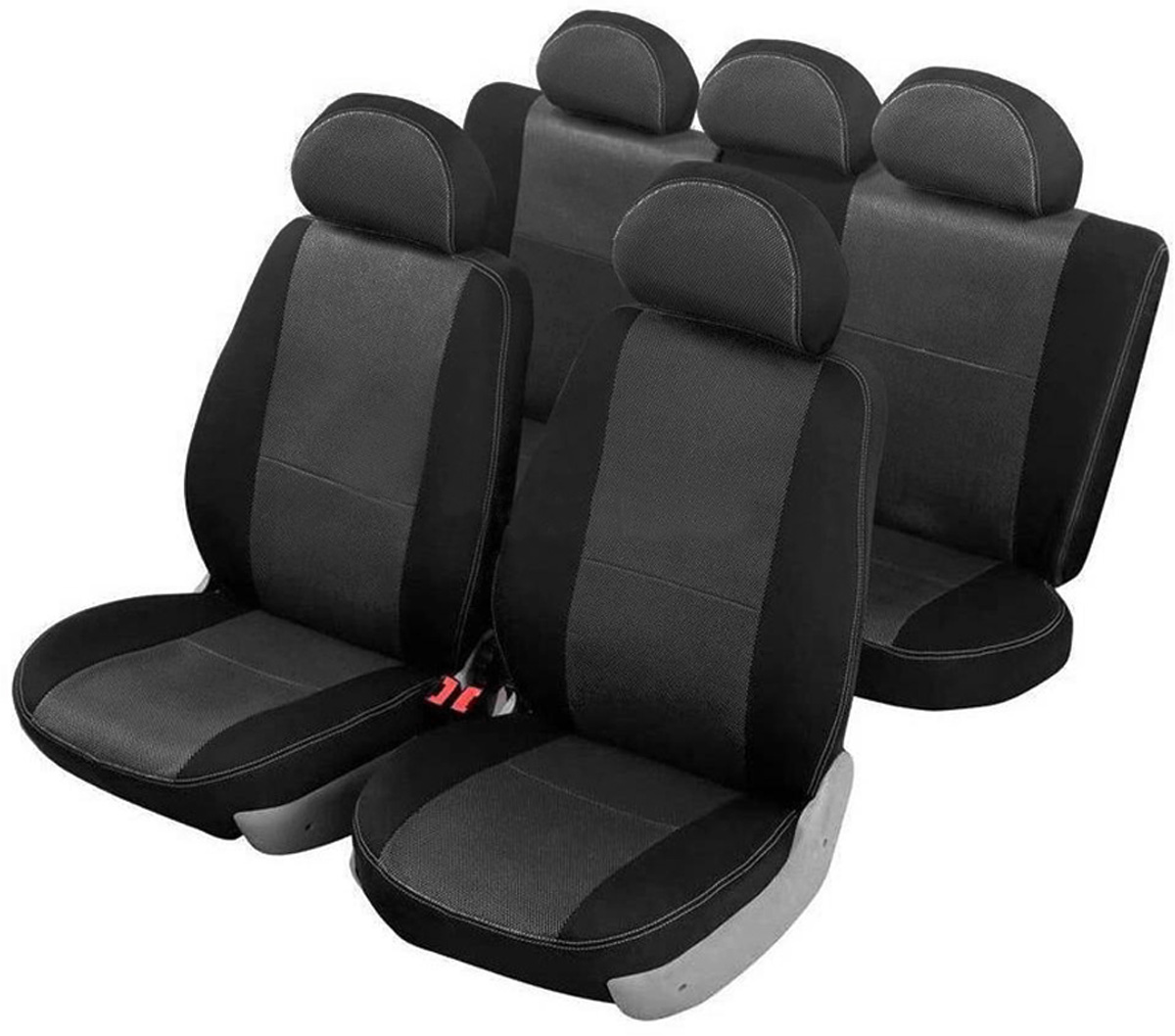 Чехлы автомобильные Senator Dakkar, для Hyundai Getz 2005-2011, раздельный задний рядS3011381 Чехлы автомобильные Senator Dakkar, для Hyundai Getz 2005-2011, раздельный задний рядS3011381Автомобильные чехлы Senator Dakkar изготовлены из качественного жаккарда, триплированного огнеупорным поролоном толщиной 5 мм, за счет чего чехол приобретает дополнительную мягкость. Подложка из спандбонда сохраняет свойства поролона и предотвращает его разрушение. Водительское сиденье имеет усиленные швы, все внутренние соединительные швы обработаны оверлоком. Чехлы идеально повторяют штатную форму сидений и выглядят как оригинальная обивка сидений. Разработаны индивидуально для каждой модели автомобиля. Дизайн чехлов Senator Dakkar приближен к оригинальной обивке салона. Жаккардовый материал расположен в центральной части сидений и спинок, а также на подголовниках. Декоративная контрастная прострочка по периметру авточехлов придает стильный и изысканный внешний вид интерьеру автомобиля. В спинках передних сидений расположены карманы, закрывающиеся на молнию. Чехлы сохраняют полную функциональность салона - трансформация сидений, возможность установки детских кресел ISOFIX, не препятствуют работе подушек безопасности AIRBAG и подогреву сидений. Для простоты установки используется липучка Velcro, учтены все технологические отверстия. Авточехлы Senator Dakkar просты в уходе - загрязнения легко удаляются влажной тканью. Чехлы имеют раздельную схему надевания.