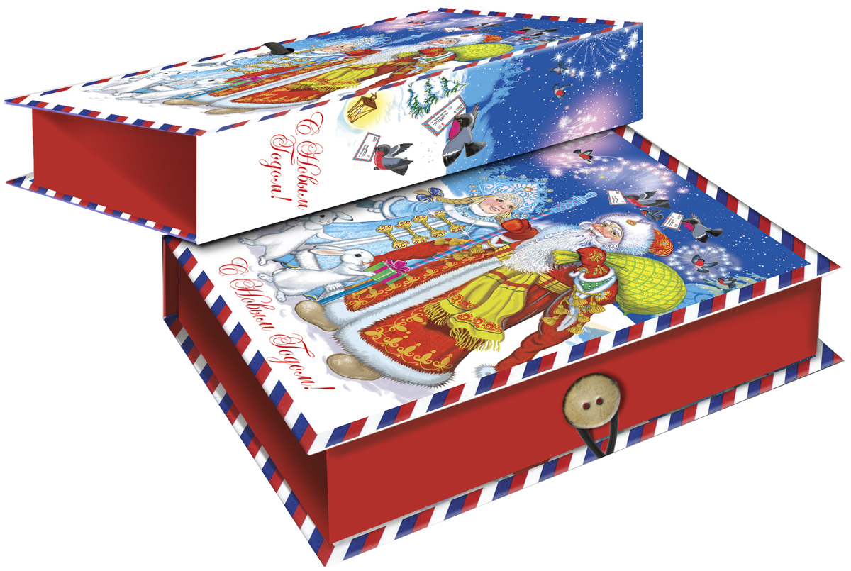 Коробка подарочная Magic Time Дед Мороз, Снегурочка и зайцы, 18 х 12 х 5 см. 4178441784 Коробка подарочная Magic Time Дед Мороз, Снегурочка и зайцы, 18 х 12 х 5 см. 4178441784Подарочная коробка Magic Time Дед Мороз, Снегурочка и зайцы, выполненная из мелованного, ламинированного картона, закрывается на пуговицу. Крышка оформлена декоративным рисунком.Подарочная коробка - это наилучшее решение, если вы хотите порадовать ваших близких и создать праздничное настроение, ведь подарок, преподнесенный в оригинальной упаковке, всегда будет самым эффектным и запоминающимся. Окружите близких людей вниманием и заботой, вручив презент в нарядном, праздничном оформлении.Плотность картона: 1100 г/м2.