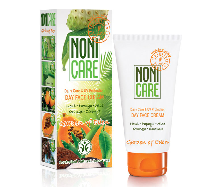 Nonicare Энергетический крем для лица с УФ-фильтрoм Garden Of Eden - Day Face Cream 50 мл5903240869442 Nonicare Энергетический крем для лица с УФ-фильтрoм Garden Of Eden - Day Face Cream 50 мл5903240869442Эффективно защищает от неблагоприятной экологии и УФ излучения. Инициирует процессы самовосстановления кожи. Помогает нормализовать выделение кожного сала, очистить и заметно сузить расширенные поры. Борется с пигментацией и препятствует ее появлению. Нормализует процесс обновления кожи, разглаживает её поверхностный слой и устраняет мелкие морщинки, активно увлажняет. Крем выравнивает кожу и улучшает ее цвет. Создан на основе сока фрукта Нони, кокосового масла, масла подсолнечника, алоэ, экстракта карликовой пальмы, молочной кислоты, сквалана и устойчивых форм витаминов С и Е, экстракта ананаса, папайи и ванили, масла кожуры сладкого апельсина. Крем наполняет кожу влагой, внутренней энергией и сиянием. Препятствует утолщению рогового слоя (гиперкерато) кожи, вызванному УФ излучением. Восстанавливает её барьерные, влагоудерживающие и иммунные функции. Средство содержит фотофильтры из растительных масел, сквалана и витамина Е. Кожа становится более матовой, гладкой, эластичной. Защищена от вредного воздействия окружающей среды. Рекомендован для ежедневного применения для всех типов кожи и любого возраста.