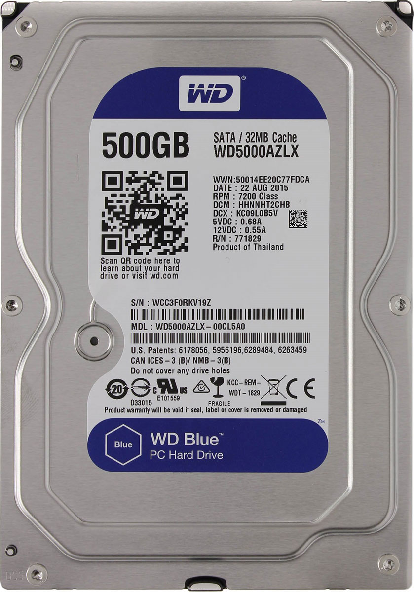 WD Blue 500GB внутренний жесткий диск (WD5000AZLX)