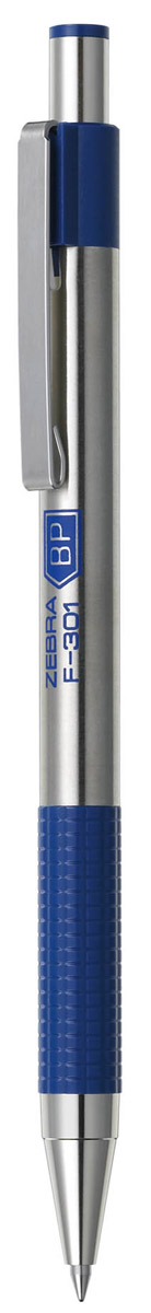 Zebra Ручка шариковая F-301 цвет корпуса серебристый синий