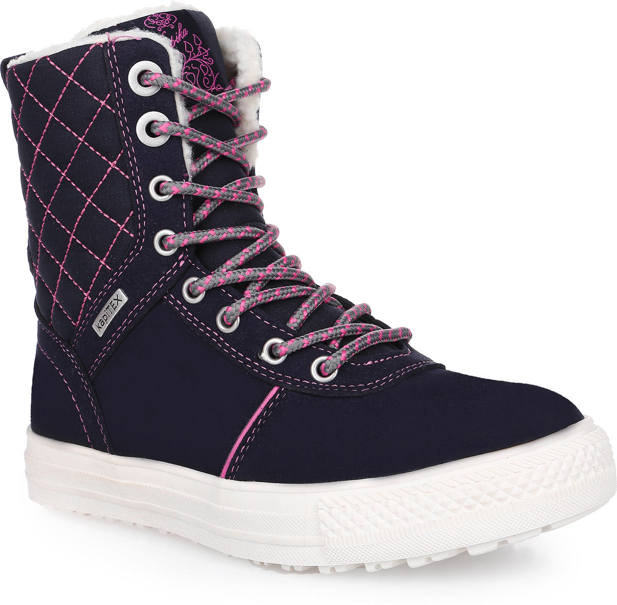 Ботинки для девочки Kapika, цвет: темно-синий, розовый. 43190-2. Размер 33