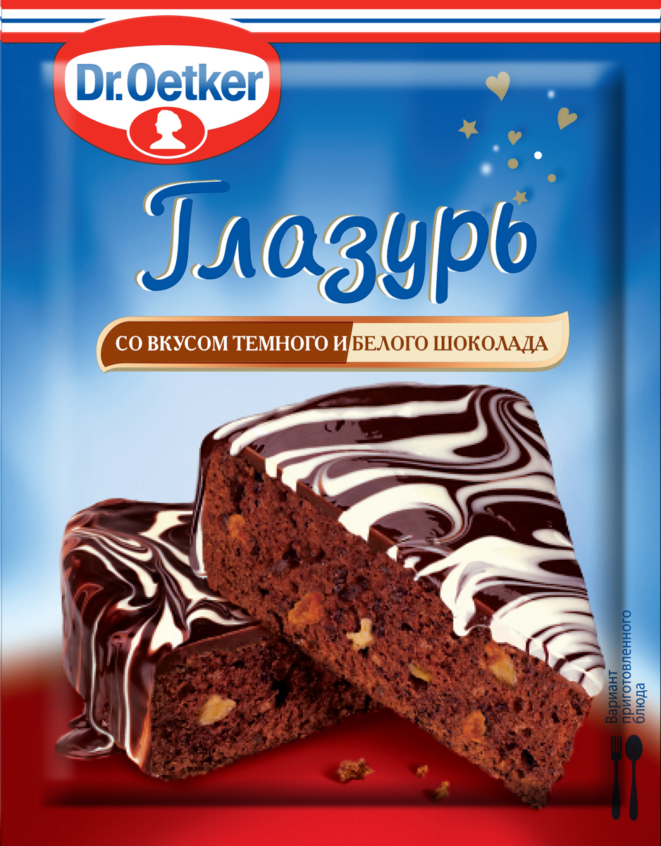 Dr.Oetker глазурь со вкусом темного и белого шоколада, 100 г