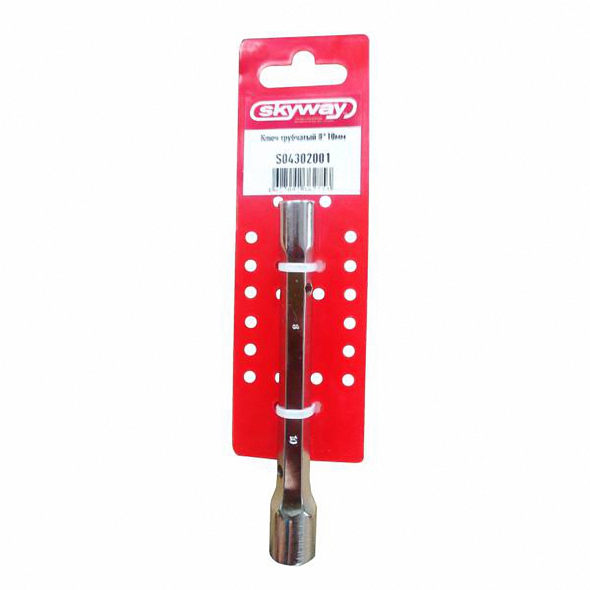 Ключ торцевой Skyway, кованый, 8 х 10 ммS04302001 Ключ торцевой Skyway, кованый, 8 х 10 ммS04302001Ключ торцевой кованый используется для монтажа и демонтажа резьбовых соединений с шестигранным профилем.Особенности: Хромированная поверхность, препятствующая появлению ржавчины. Наличие шестигранного основания для использования рожкового ключа. Наличие отверстий для воротков. Диаметр шестигранных головок: 8 мм, 10 мм. Длина: 117 мм.