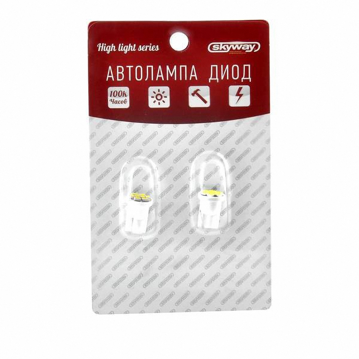 Skyway Автолампа диод T10(W5W) Блистер. ST10A-0820B (блистер) (2шт.)ST10A-0820B (блистер) (2шт.) Skyway Автолампа диод T10(W5W) Блистер. ST10A-0820B (блистер) (2шт.)ST10A-0820B (блистер) (2шт.)8SMD Блистер EXTRA LIGHT без цоколя 1-конт Белая