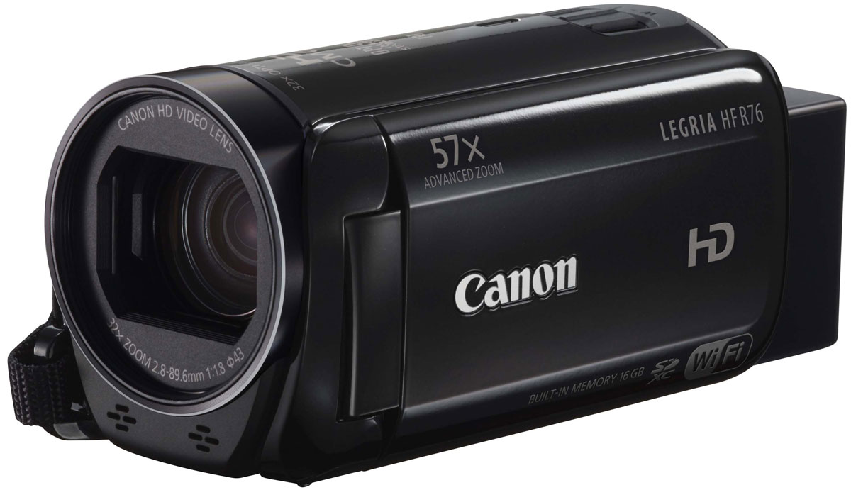 Canon LEGRIA HF R76, Black цифровая видеокамера1237C004 Canon LEGRIA HF R76, Black цифровая видеокамера1237C004Благодаря мощным технологиям, которые автоматически улучшают качество видеоизображения, компактная, легкая в использовании видеокамера Canon LEGRIA HF R76 с функциями Wi-Fi и NFC позволяет создавать видео превосходного качества. Идеально подходит, чтобы делиться памятными семейными событиями.Оцените удобство съемки и простое, интуитивно понятное управление касанием пальцев благодаря большому, яркому сенсорному экрану емкостного типа. Одновременно записывайте видео в форматах AVCHD и MP4 и легко выполняйте подключение к мобильным устройствам с помощью Wi-Fi и NFC для дистанционной съемки и удобной отправки файлов MP4 друзьям или на сайты социальных сетей.Множество мощных технологий позволяют создавать видео Full HD потрясающего качества, что бы вы ни снимали. К ним относятся: большой усовершенствованный зум-объектив 57x для съемки с больших расстояний, функция автоматической помощи в кадрировке при зумировании, чтобы удерживать объект в кадре, а также система интеллектуальной стабилизации изображения для компенсации дрожания камеры и предотвращения размытости.Создавайте выразительные эффекты с помощью замедленной и ускоренной съемки, добавляйте интересные видеоэффекты с помощью функции Touch Decoration, а кинофильтры помогут вам создать уникальную атмосферу. Запечатлейте важные моменты жизни ваших детей с помощью улучшенного режима «Малыш», который автоматически сортирует видеозаписи по альбомам в трех пользовательских профилях.Добиться звука такого же превосходного качества, что и видео, легко с помощью функции выбора аудиоэпизода, которая выбирает один из 5 режимов эпизодов и автоматически оптимизирует настройки звука для снимаемого эпизода.