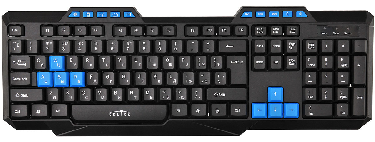 Oklick 750G, Black клавиатура игровая
