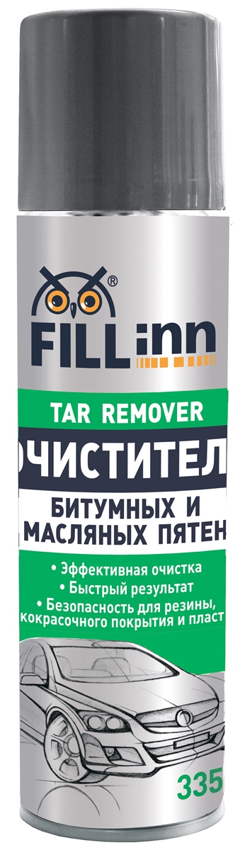 Очиститель битумных и масляных пятен Fill Inn, аэрозоль, 335 млFL015 Очиститель битумных и масляных пятен Fill Inn, аэрозоль, 335 млFL015Очищает следы гудрона, масла, древесных смол, битумных пятен и других трудно удаляемых загрязнений с кузова, стекол, фар, решетки радиатора, бампера и хромированных деталей автомобиля. Удаляет невидимые очаги загрязнений из пор и микротрещин.Не требует приложения дополнительных усилий благодаря входящим в состав поверхностно-активным компонентам, расщепляющим органические соединения. Легко эмульгируется водой и смывается, не оставляя жирных пятен.