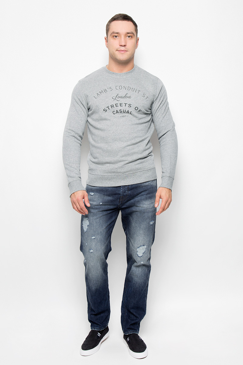 Свитшот мужской Selected Homme Heritage, цвет: серый меланж. 16051414. Размер L (48)16051414_Light Grey Melange Свитшот мужской Selected Homme Heritage, цвет: серый меланж. 16051414. Размер L (48)16051414_Light Grey MelangeМужской свитшот Selected Homme Heritage, выполненный из хлопка с добавлением полиэстера, идеально подойдет для повседневной носки. Материал очень мягкий, тактильно приятный, не сковывает движения и хорошо пропускает воздух. Изнаночная сторона с небольшими петельками. Свитшот с круглым вырезом горловины и длинными рукавами оформлен принтовыми надписями. Вырез горловины и низ изделия дополнены трикотажной резинкой. На рукавах предусмотрены широкие манжеты.Современный дизайн и отличное качество делают этот свитшот стильным и практичным предметом мужской одежды. Такая модель подарит вам комфорт в течение всего дня!