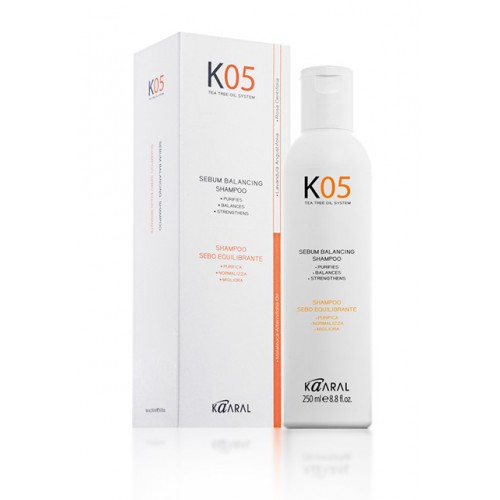 Kaaral Шампунь для восстановления баланса секреции сальных желез К05 Shampoo Seboequilibrante, 250 мл1056 Kaaral Шампунь для восстановления баланса секреции сальных желез К05 Shampoo Seboequilibrante, 250 мл1056Шампунь для очищения жирной кожи головы. Благодаря входящему в состав маслу чайного дерева и другим активным компонентам, нормализует работу сальных желез. Волосы надолго остаются чистыми и здоровыми.