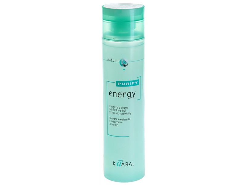 Kaaral Интенсивный энергетический шампунь с ментолом Purify Energy Shampoo, 250 мл1209 Kaaral Интенсивный энергетический шампунь с ментолом Purify Energy Shampoo, 250 мл1209Тонизирующий шампунь с экстрактом мяты и ментола. Нейтральный уровень РН допускает ежедневное применение. Обладает благоприятным тонизирующим действием вечером, и бодрящим эффектом утром. Идеален для мужчин.