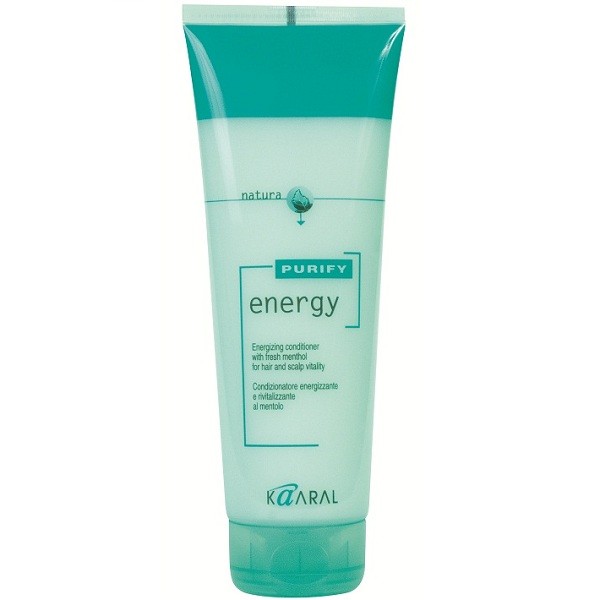Kaaral Ментоловый энергетический кондиционер Purify Energy Conditioner, 250 мл1211 Kaaral Ментоловый энергетический кондиционер Purify Energy Conditioner, 250 мл1211Энергетический кондиционер для волос и кожи головы на основе масла перечной мяты и ментола. Благодаря содержанию ментола и эффективныx тонизирующих компонентов, стимулирует микроциркуляцию крови кожи волосистой части головы, что обеспечивает хорошее питание волосяных луковиц и способствует росту волос. Обладает благоприятным тонизирующим действием вечером, и бодрящим эффектом утром во время мытья головы. Кондиционирует натуральные волосы, облегчая расчесывание. Усиливает натуральный естественный блеск волос. Не утяжеляет волосы.