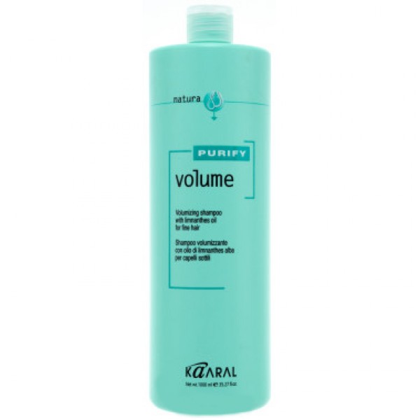 Kaaral Шампунь-объем для тонких волос Purify Volume Shampoo, 1000 млkaaral1206 Kaaral Шампунь-объем для тонких волос Purify Volume Shampoo, 1000 млkaaral1206Нейтральный PH шампунь, на катионовой основе. Обеспечивает деликатный уход. Обладает эффектом двойного действия. Комбинация масла семян пенника лугового, состав которого обогащен жирными кислотами и гидролизованного коллагена, способствует восстановлению эластичности волос и придает им дополнительный объем, силу и блеск. Не содержит силикон. Не утяжеляет волосы.
