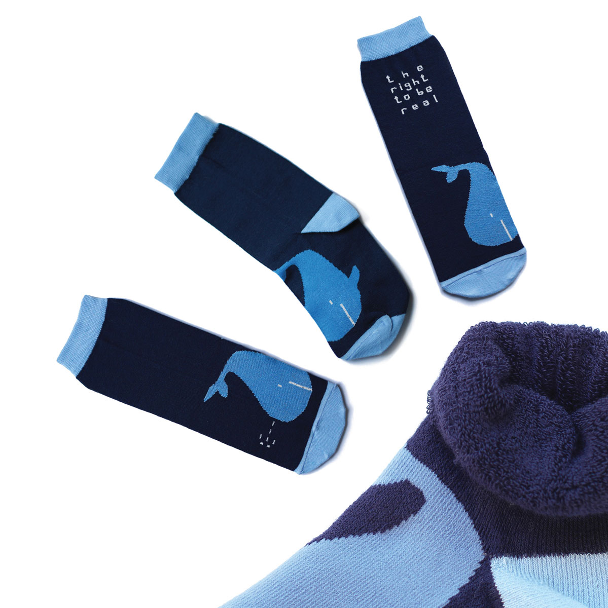 Носки женские Big Bang Socks Кит, махровые, цвет: голубой, темно-синий. a133. Размер 35/39
