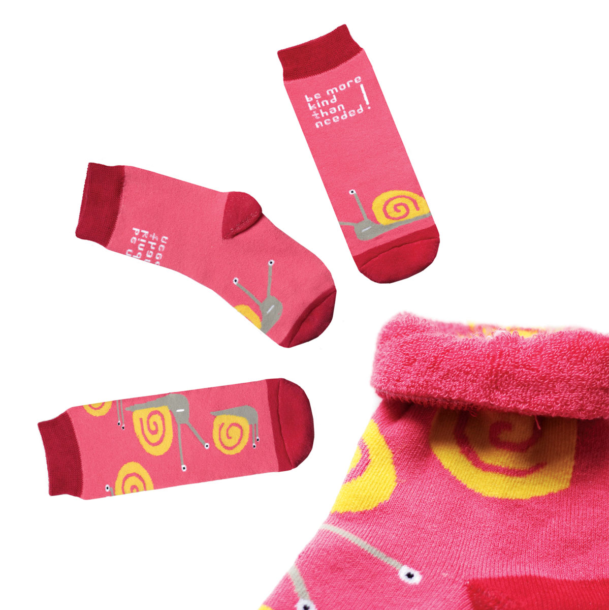 Носки женские Big Bang Socks Улитка, махровые, цвет: коралловый, красный. a163. Размер 35/39