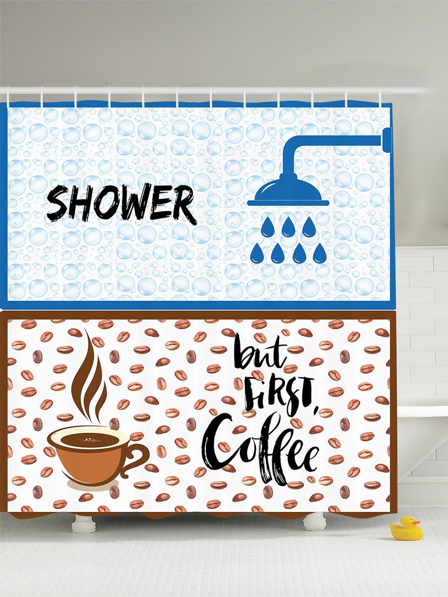 Штора для ванной комнаты Magic Lady Shower, but first coffee, 180 х 200 смшв_7891 Штора для ванной комнаты Magic Lady Shower, but first coffee, 180 х 200 смшв_7891Штора Magic Lady Shower, but first coffee, изготовленная из высококачественного сатена (полиэстер 100%), отлично дополнит любой интерьер ванной комнаты. При изготовлении используются специальные гипоаллергенные чернила для прямой печати по ткани, безопасные для человека.В комплекте: 1 штора, 12 крючков. Обращаем ваше внимание, фактический цвет изделия может незначительно отличаться от представленного на фото.