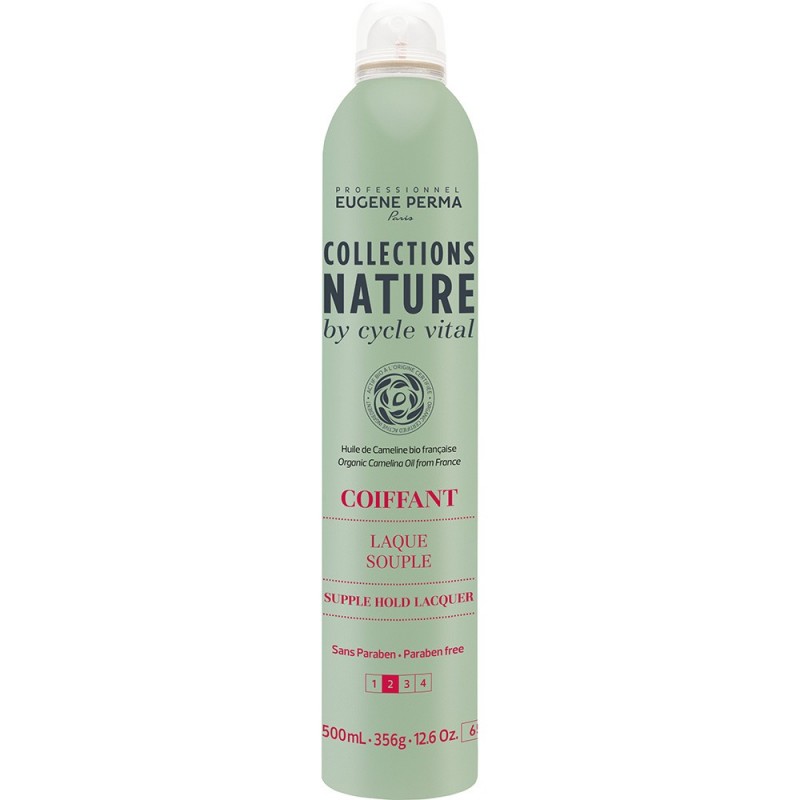 Eugene Perma Cycle Vital Nature Laque Souple - Лак для эластичной фиксации волос 500 мл21033018 Eugene Perma Cycle Vital Nature Laque Souple - Лак для эластичной фиксации волос 500 мл21033018Идеален для создания естественных причесок. Легко удаляется при расчесывании. Придает роскошный блеск. Защищает волосы от воздействия влаги. Фактор фиксации: 2 из 4