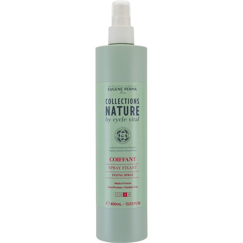 Eugene Perma Cycle Vital Nature Spray Fixant - Лак без газа для фиксации волос 400 мл21033022 Eugene Perma Cycle Vital Nature Spray Fixant - Лак без газа для фиксации волос 400 мл21033022Обеспечивает сильную фиксацию. Идеально подходит и как финишное средство и в процессе формирования прически. Фактор фиксации: 3 из 4