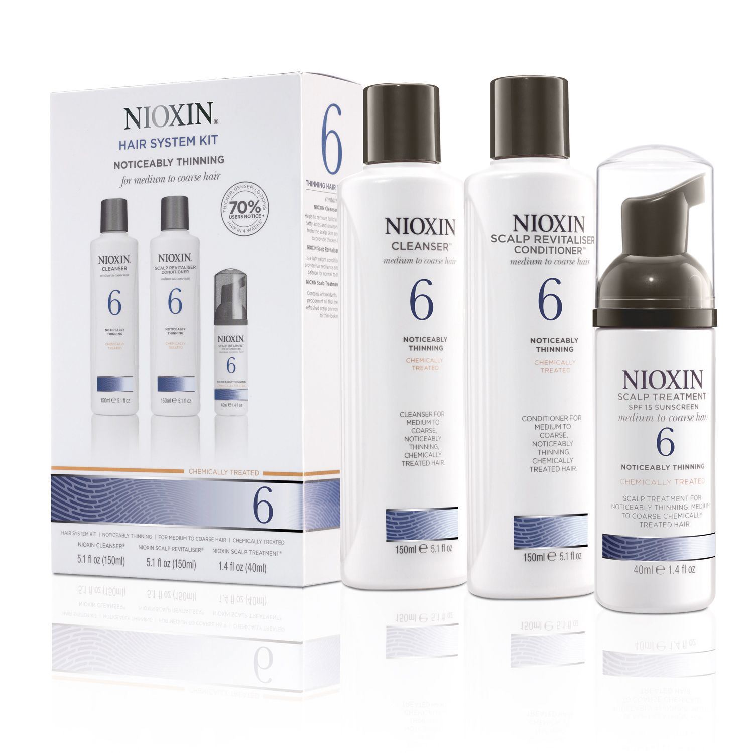 Nioxin System 6 Kit XXL - Набор (Система 6) 300 мл+300 мл+100 мл81543680/7992 Nioxin System 6 Kit XXL - Набор (Система 6) 300 мл+300 мл+100 мл81543680/7992В набор входят:Шампунь Очищение 300 мл - придающий объём очистительКондиционер Увлажнение 300 мл - придающий объём кондиционерМаска Питание 100 мл - придающая объём и питающая волосы маскаВсе средства обеспечивают деликатный уход за волосами и кожей головы, питая их и защищая от неблагоприятных воздействий окружающей среды.