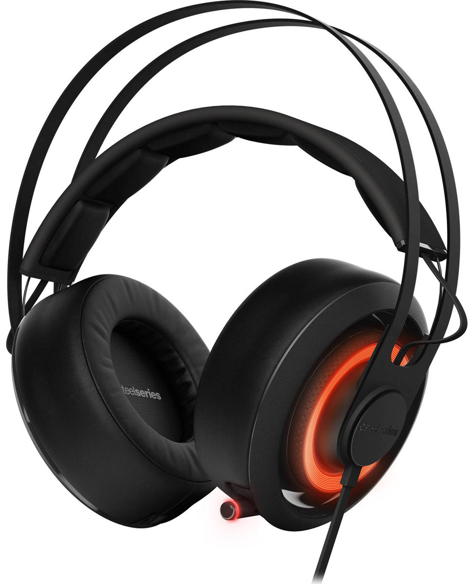 SteelSeries Siberia 650, Black наушники51193 SteelSeries Siberia 650, Black наушники51193Игровая гарнитура SteelSeries Siberia 650 имеет в своем арсенале ультрасовременную систему подсветки с широким спектром цветов, общее число которых достигает 16,8 млн цветов. В то же время, наушники отличаются невероятно высоким качеством воспроизведения звука, а также ярким и современным дизайном.Дизайн классического самонастраиваемого обода был в значительной степени переработан. Кроме того, модель оснащена более крупными амбушюрами, наполненными пеной с эффектом памяти. Это значит, что теперь даже самые долгие игровые сессии не заставят вас чувствовать утомление или усталость. Модель оснащена выдвижным микрофоном, который еще активнее поглощает окружающие шумы, что обеспечивает кристально чистую передачу звука.Динамики нового поколения от SteelSeries с двойными неодимовыми магнитами, которые обеспечивают превосходное качество воспроизведения звука в любом частотном диапазоне. Интегрированные звуковые технологии Dolby Headphone и Dolby Pro Logic IIx создают эффект полного погружения и невероятно реалистичную атмосферу, используя 7.1-канальный формат звучания.Мягкий и прочный кабель наушников практически невозможно запутать. Также он имеет в своем арсенале адаптеры для подключения к РС, Мас, PS4, мобильным устройствам и гаджетам. Регуляторы громкости и кнопка выключения микрофона расположены на раковинах наушников.