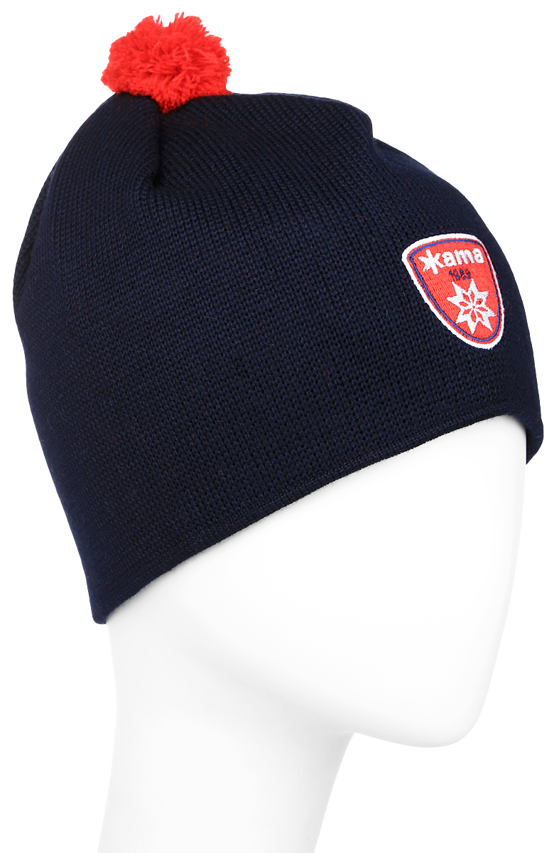 Шапка Kama Alpine Beanies, цвет: темно-синий, красный. A95_108. Размер универсальныйA95_108 Шапка Kama Alpine Beanies, цвет: темно-синий, красный. A95_108. Размер универсальныйA95_108Стильная шапка Kama Alpine Beanies дополнит ваш наряд и не позволит вам замерзнуть в холодное время года. Шапка выполнена из шерсти и акрила, что позволяет ей великолепно сохранять тепло и обеспечивает высокую эластичность и удобство посадки. Оформлена модель нашивкой с названием бренда и маленьким помпоном на макушке. Такая шапка составит идеальный комплект с модной верхней одеждой