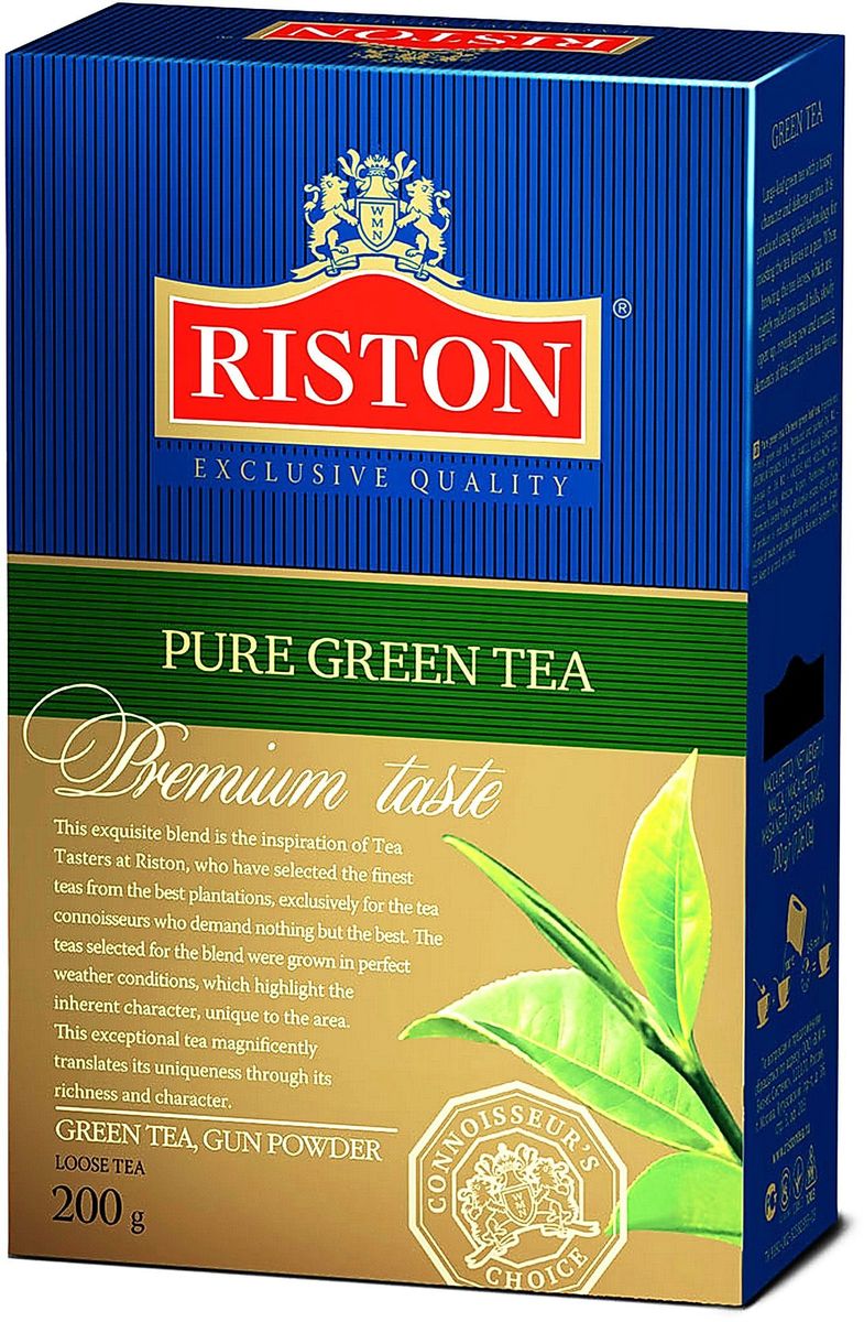 Riston Gun Powder зеленый листовой чай, 200 г4792156007137 Riston Gun Powder зеленый листовой чай, 200 г4792156007137Крупнолистовой зеленый чай Riston с крепким настоем и тонким ароматом. Приготовлен по специальной технологии прокаливания чайных листьев на сковороде. При заваривании чаинки, туго скрученные в маленькие шарики, медленно распускаются, раскрывая новые удивительные грани необычайно богатого чайного букета. Стандарт GP.