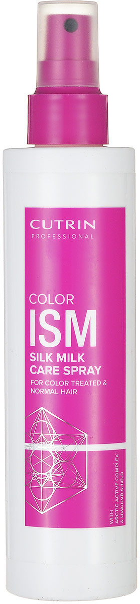 Cutrin Двухфазный спрей-кондиционер для окрашенных волос Colorism Silk-Milk Spray, 200 мл12705 Cutrin Двухфазный спрей-кондиционер для окрашенных волос Colorism Silk-Milk Spray, 200 мл12705Cutrin COLORISM обеспечивает яркость и насыщенность цвета окрашенных волос с помощью комплекса ColorComplexTM:Система тройной защиты цвета поддерживает глубину и насыщенность цвета окрашенных волос с помощью комбинации антиоксидантов, УФ-фильтра и ухаживающих катионовых агентов.Шелковый протеин (серицин) увлажняет волосы и кожу головы, оказывает укрепляющее воздействие на структуру волос, придает потрясающий объемный блеск.Масло семян шиповника (жирные кислоты Омега-3, Омега-6) обеспечивает питание и уход для окрашенных волос, а также защищает их цвет от потускнения.Масло авокадо, глицерин и пантенол оказывают ухаживающий эффект не только на волосы, но и на кожу головы.