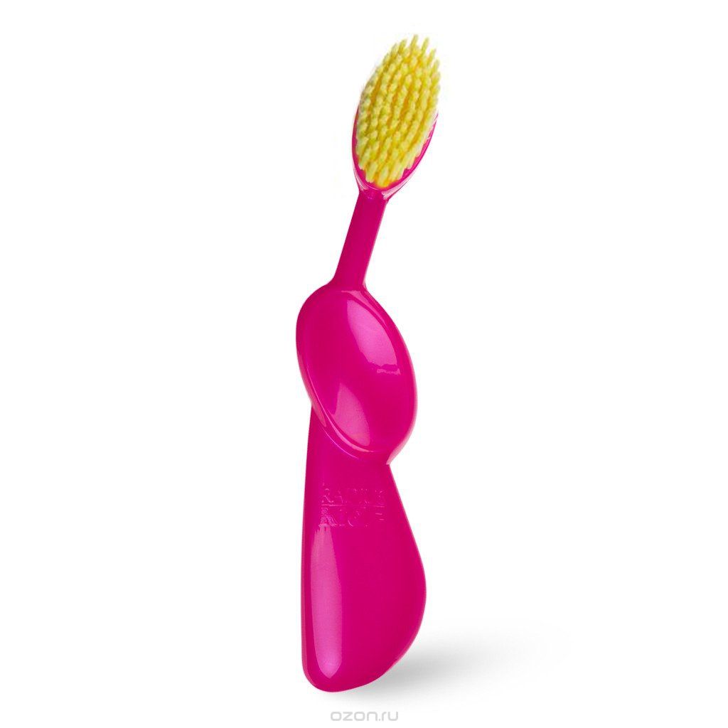 Radius, Зубная щетка для детей от 6-ти лет Kidz/ Toothbrush Kidz / розовый перламутр с желтой щетиной