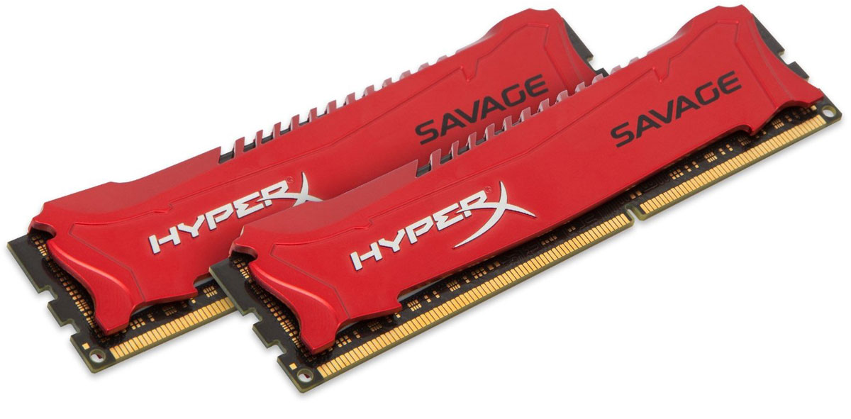 Kingston HyperX Savage DDR3 DIMM 8GB (2х4GB) 2133МГц комплект модулей оперативной памяти (HX321C11SRK2/8)HX321C11SRK2/8 Kingston HyperX Savage DDR3 DIMM 8GB (2х4GB) 2133МГц комплект модулей оперативной памяти (HX321C11SRK2/8)HX321C11SRK2/8Побеждай противников с памятью Kingston HyperX Savage. Модули имеют уникальный асимметричный красный теплоотвод, изготовленный из высококачественного алюминия, и черную печатную плату со специальной обработкой. Они помогают вам победить и выделиться из толпы. Теплоотвод рассеивает тепло, благодаря чему система не нагревается и работает надежно, а низкий профиль позволяет выполнять установку под большие кулеры процессоров. HyperX Savage имеет дизайн, полностью соответствующий новейшим тенденциям в мире компьютерных игр, обладает широким диапазоном высоких скоростей и емкостью. Благодаря латентности CL11 она обеспечивает сверхотзывчивую многозадачность и более быструю работу системы. Настроенные вручную внутренние профили XMP позволяют пользователям достигать повышенных значений частот, тайминга и напряжения простым включением утилиты Intel XMP. Даже новички способны разгонять платформы без необходимости ручной настройки BIOS.Параметры XMP:JEDEC: DDR3-1600 CL11-11-11 @1.5VXMP Profile #1: DDR3-2133 CL11-12-12 @1.6VXMP Profile #2: DDR3-1600 CL9-9-9 @1.5V