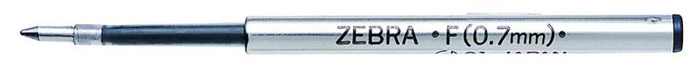 Zebra Стержень для шариковых ручек F черный310 106010 Zebra Стержень для шариковых ручек F черный310 106010Поддерживаемые модели ручек: F301, F301 Ultra, F301 Compact, F701, ZEBRA 710, SLIDE, AIRFIT 500, Mini 300 Толщина пишущего узла: 0.7 ммДлина письма: 1100-1250 м