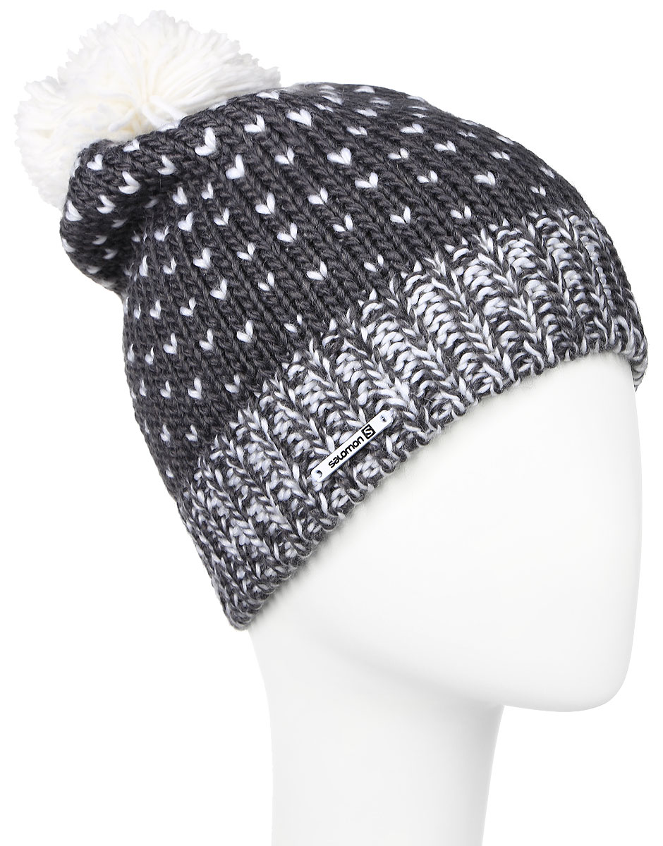 Шапка женская Salomon Pearl Beanie, цвет: серый, белый. L39052100. Размер универсальныйL39052100 Шапка женская Salomon Pearl Beanie, цвет: серый, белый. L39052100. Размер универсальныйL39052100Стильная женская шапка Salomon Pearl Beanie, изготовленная из мягкой пряжи смешанного состава, она обладает хорошими дышащими свойствами и хорошо удерживает тепло. Шапка крупной вязки с удлиненной макушкой идеально подходит для любого типа лица. Она оформлена оригинальным вязаным узором. Модель декорирована небольшой пластиной с названием бренда и большим помпоном на макушке.