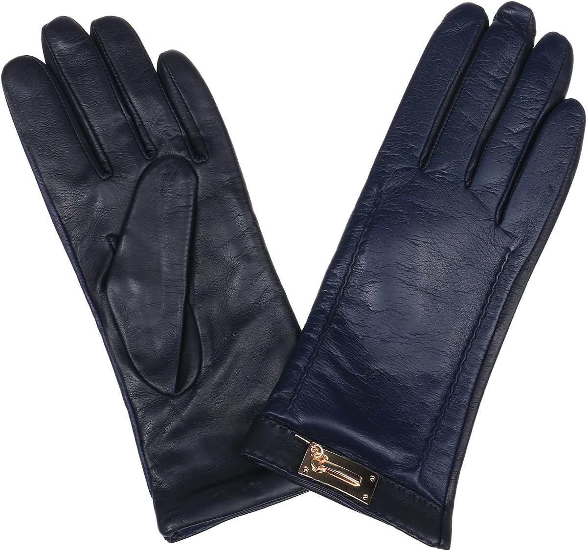 Перчатки женские Fabretti, цвет: черный, темно-синий. 9.73-11. Размер 8