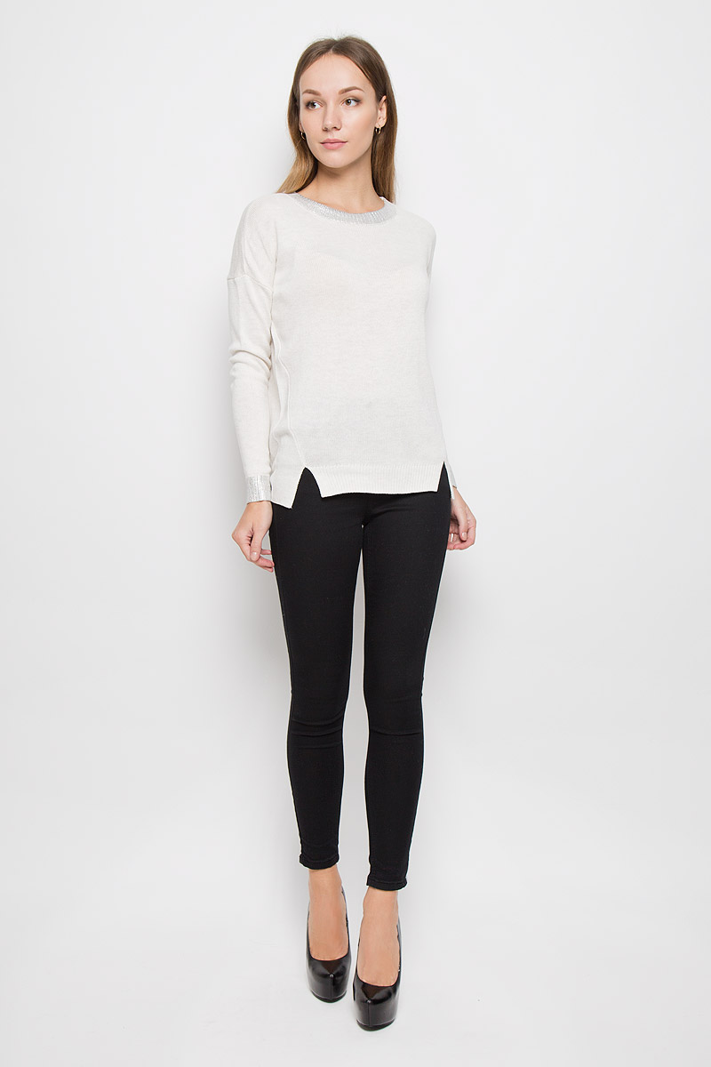 Джемпер женский Tom Tailor Contemporary, цвет: молочный. 3021475.00.75_8210. Размер XS (42)3021475.00.75_8210 Джемпер женский Tom Tailor Contemporary, цвет: молочный. 3021475.00.75_8210. Размер XS (42)3021475.00.75_8210Мягкий и уютный женский джемпер Tom Tailor Contemporary изготовлен из хлопка и вискозы с добавлением полиамида и шерсти. Модель с круглым вырезом горловины и длинными рукавами дополнена спереди двумя небольшими разрезами. Вырез горловины, манжеты и низ изделия связаны резинкой.