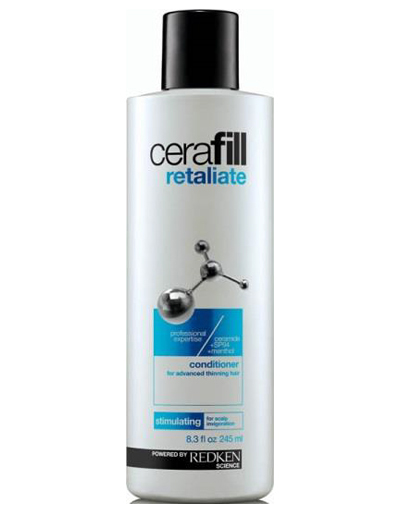 Redken Cerafill Retaliate Кондиционер для стимуляции роста волос, 245 млP0918100 Redken Cerafill Retaliate Кондиционер для стимуляции роста волос, 245 млP0918100Кондиционер Redken Cerafill для сильно истонченных волос со стимулирующим ментолом и уникальной легкой текстурой крем-геля содержит в себе керамиды, укрепляющие волосы, и SP-94, питающий и поддерживающий здоровую среду кожи головы для улучшения состояния при истончении волос. Придание объема и здорового блеска.Ментол обеспечивает охлаждающий и стимулирующий эффект на коже головы.